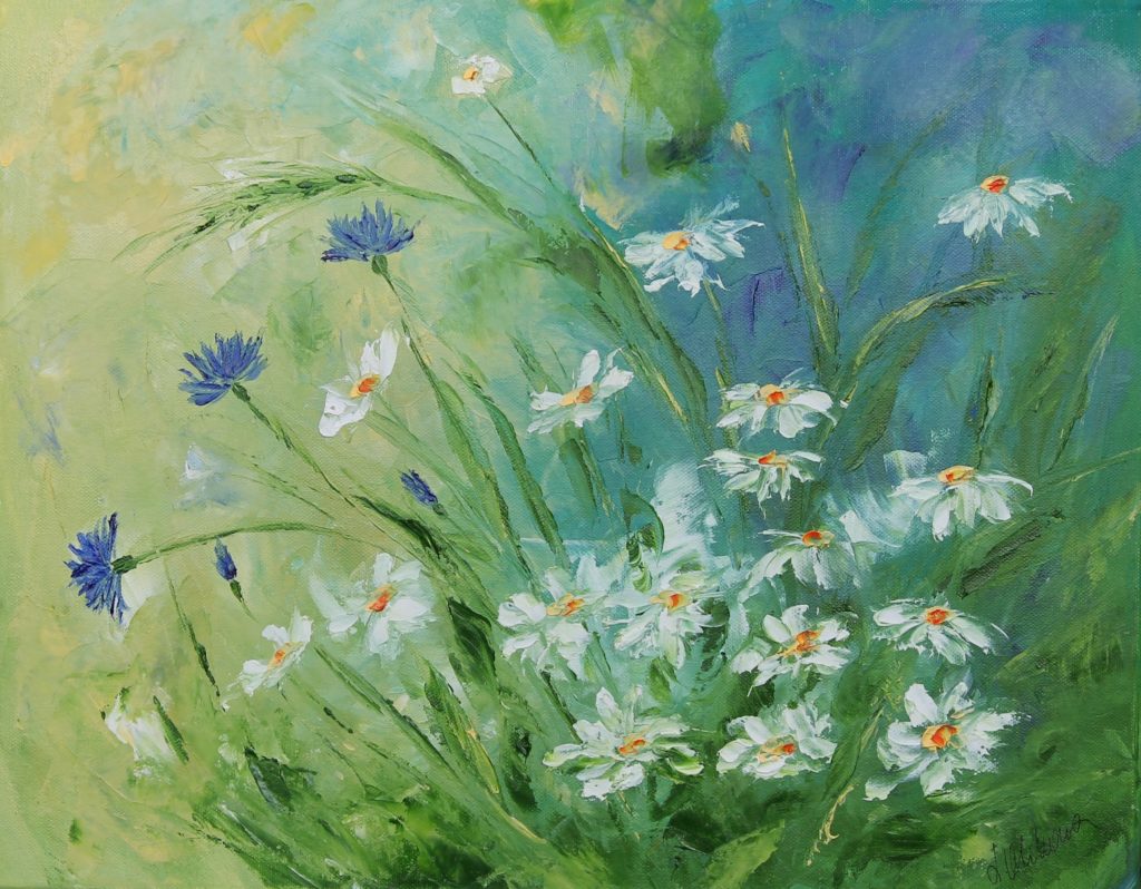Gemälde mit unterschiedlichen Blumen