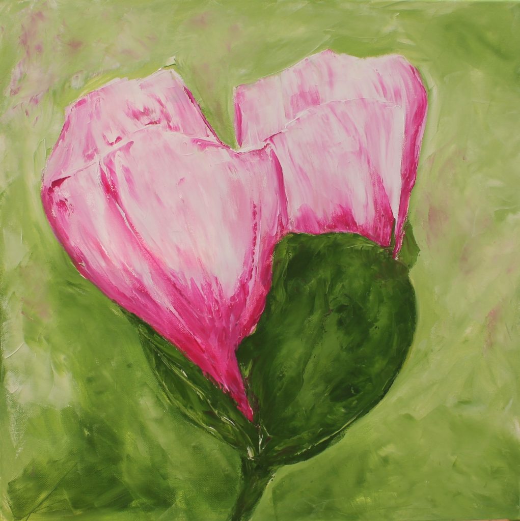 Gemälde von einer rosa Blume
